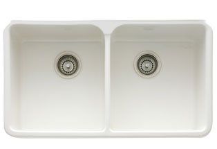 Manor House 31" Fireclay Double Bowl Apron Front Kitchen Sink    