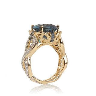Victoria Wieck London Blue Topaz and Blue Diamond Ring