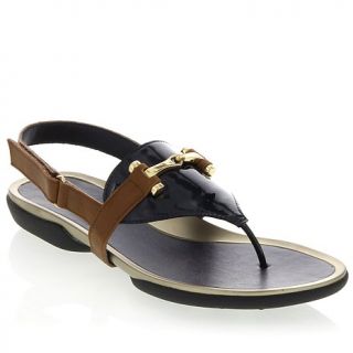VANELi Leather and Patent Slingback Thong Sandal