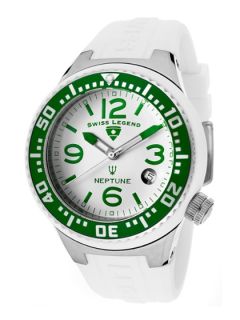 Unisex Neptune White & Green Watch by Swiss Legend Watches