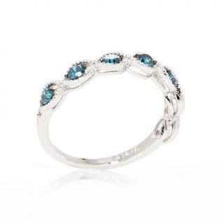 .49ct Blue Diamond Sterling Silver Stack Ring