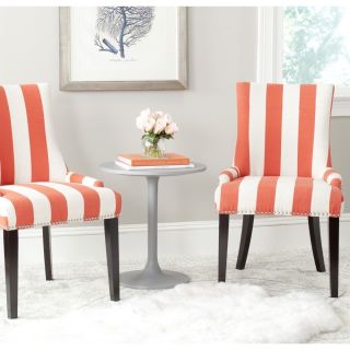 Safavieh Lester Orange/ White Stripe Dining Chair (set Of 2)
