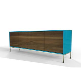 Industrya Circa 4 Storage Credenza C4.DDDD Finish Cerulean / Walnut