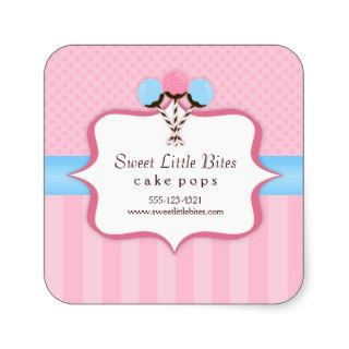 Trendy Cake Pop Bakery Labels Square Stickers