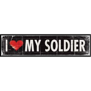 Sagebrush Fine Art Love My Soldier Inspirational Plaque Black Size Medium
