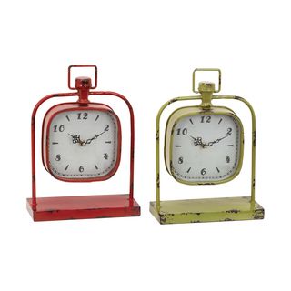 Red And Yellow Classic Fusing Clocks (set Of 2)