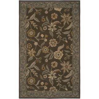 Hand tufted Handicraft Imports Aisling Brown/ Green Wool Blend Area Rug (9 X 12)