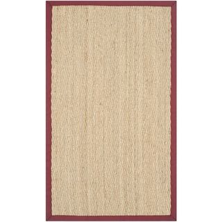 Safavieh Natural Fiber Natural/ Red Seagrass Rug (26 X 4)