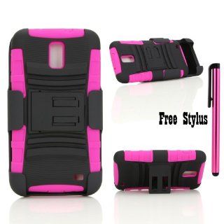 Anti Shock and Drop Kickstand Case w/ Belt Clip Holster for Samsung Galaxy S 2 II Skyrocket SGH i727 with AT&T + FREE Stylus Pen (Black and Hot Pink) Cell Phones & Accessories