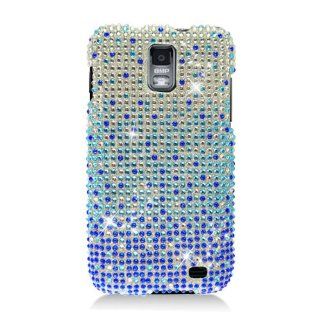 For Samsung Galaxy S Ii Skyrocket S2 I727 Accessory  Blue Flower Bling Hard Case Protector Cover + Free Lf Stylus Pen Cell Phones & Accessories