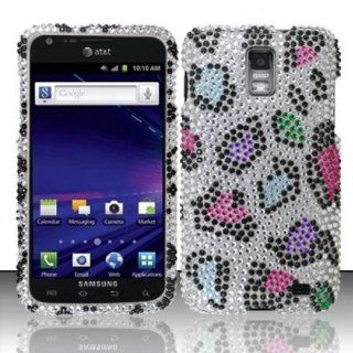 Silver Colorful Leopard Bling Gem Jeweled Crystal Cover Case for Samsung Galaxy S2 S II AT&T i727 SGH I727 Skyrocket Cell Phones & Accessories