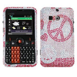 Hard Plastic Snap on Cover Fits PCD A310, A300 MSGM8 II, MSGM8 Lovely Peace Full Diamond/Rhinestone Cricket Cell Phones & Accessories