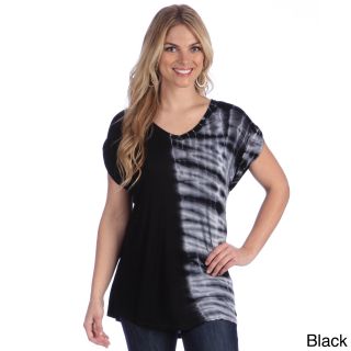 365 Apparel Hadari Womens Tie dye Short Sleeve T shirt Black Size S (4  6)