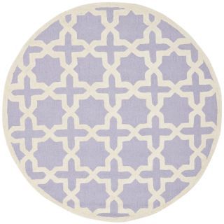 Safavieh Handmade Moroccan Cambridge Lavender/ Ivory Wool Rug (8 Round)
