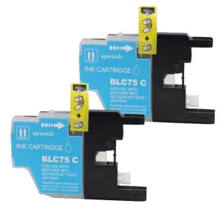 Brother Lc75 Remanufactured Compatible Cyan Ink Cartridge (pack Of 2)