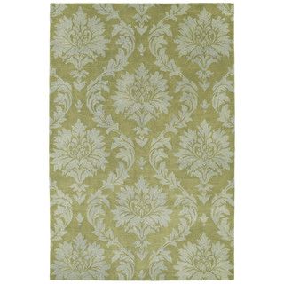 Swanky Avocado Damask Wool Rug (8 X 11)