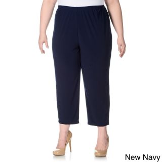 Lennie For Nina Leonard Lennie For Nina Leonard Womens Plus Size Cropped Pull on Pants Navy Size 2X (18W  20W)