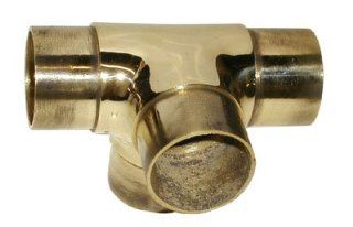 Lavi Industries 00 735/2 Polished Brass Flush Side Outlet Tee 2" OD   Pipe Fittings  