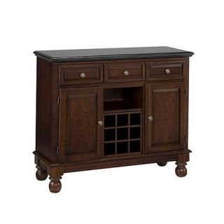 Home Styles Premium Large Buffet   Cherry with Black Granite Top