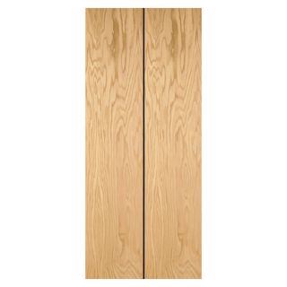 ReliaBilt Flush Hollow Core Oak Bifold Closet Door (Common 80 in x 32 in; Actual 79 in x 31.5 in)