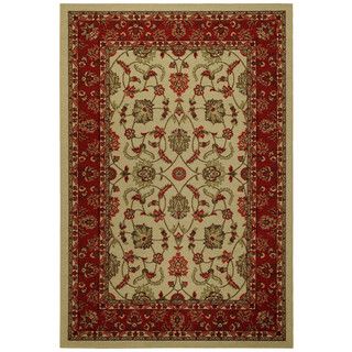 Rubber Back Ivory Traditional Floral Non skid Area Rug (33 X 5)