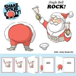 Art Impressions Christmas Cling Rubber Stamp Set 8 X4   Santa Shake
