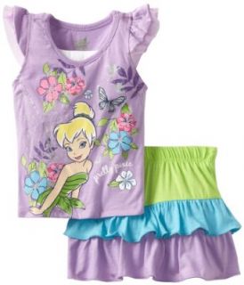 Disney Girls 2 6X Toddler 2 Piece Knit Pullover and Divided Skirt with Attached Matching Short, Purple, 3T Clothing