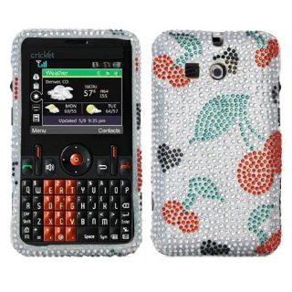 Hard Plastic Snap on Cover Fits PCD A310, A300 MSGM8 II, MSGM8 Cherry Heart Full Diamond/Rhinestone Cricket Cell Phones & Accessories