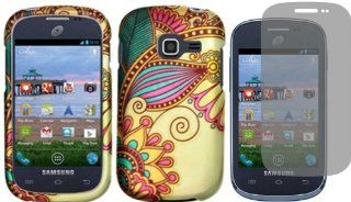 For Samsung Galaxy Centura S738C Hard Design Cover Case Antique Flower + LCD Screen Protector Cell Phones & Accessories