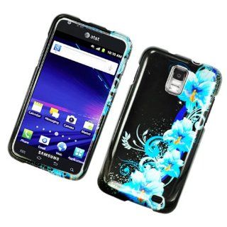 For Samsung Galaxy S II Skyrocket S2 i727 Accessory   Blue Flower E Design Hard Case Protector Cover + Free Lf Stylus Pen Cell Phones & Accessories