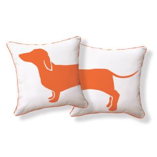 Naked Decor Hot Dog Happy Solid Reversible Pillow solid pillow Color Orange 