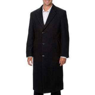 Cianni Cellini Cianni Cellini Mens Harvard Charcoal Wool Blend Long Top Coat Grey Size 38R