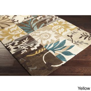 Surya Carpet, Inc. Hand tufted Floral Transitional Area Rug (8 X 11) Yellow Size 8 x 11