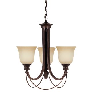 Park West Cafe 3 llght Burnt Sienna Single tier Chandelier