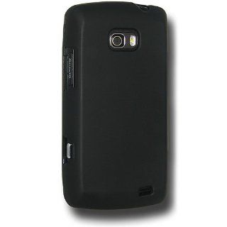 Amzer Rubberized Snap On Crystal Hard Case for LG Ally VS740   Black Cell Phones & Accessories