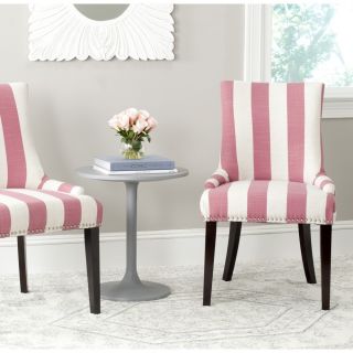 Safavieh Lester Pink/ White Stripe Dining Chair (set Of 2)