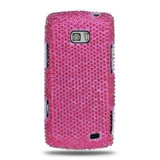 Premium Full Diamond Crystal Case for LG ALLY VS740 / Hot Pink Cell Phones & Accessories