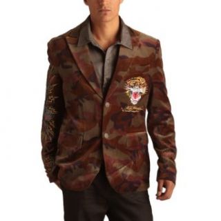 Ed Hardy Mens Tiger Velvet Blazer Jacket   Camo   XX Large at  Mens Clothing store