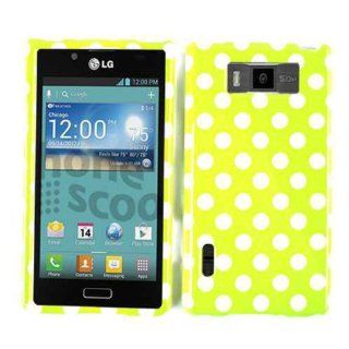 ACCESSORY HARD SNAP ON CASE COVER FOR LG SPLENDOR / VENICE US 730 WHITE DOTS ON YELLOW Cell Phones & Accessories