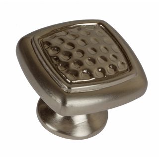 Gliderite 1.125 inch Satin Nickel Rounded Square Dimpled Cabinet Knobs (pack Of 10)