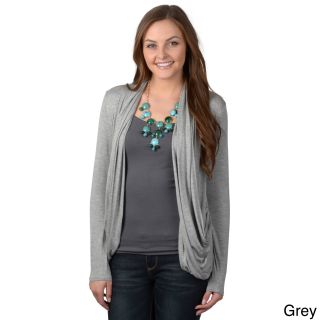 Journee Collection Journee Collection Womens Draped Open Front Cardigan Grey Size S (4  6)