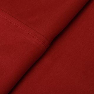 Elite Home Products Concierge Collection 500 Thread Count Cotton Rich Solid Sheet Set Red Size Queen