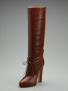 Leather Bow Tall Boot by Casadei