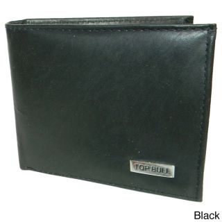 Top Bull Cowhide Leather Bi fold Flap Wallet