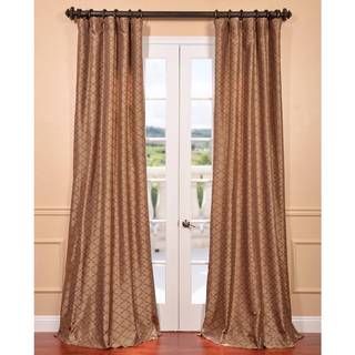 Morraccan Bronze Embroidered Faux Silk Curtain Panel