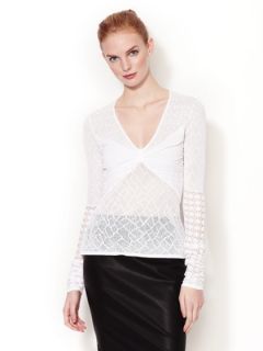 Pointelle Knit Crop Top by Catherine Malandrino