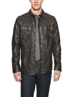 Leather Shirt Jacket by John Varvatos Star USA