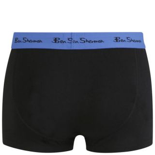 Ben Sherman Mens 3 Pack Trunks with Contrast Waistband   Blue/Red/Turquoise      Mens Underwear