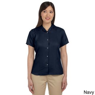 Harriton Womens Bahama Cord Camp Shirt Navy Size XXL (18)