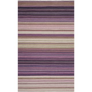 Safavieh Hand woven Marbella White/ Lilac Wool Rug (5 X 8)
